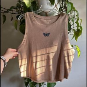American Eagle Brown Butterfly Tank